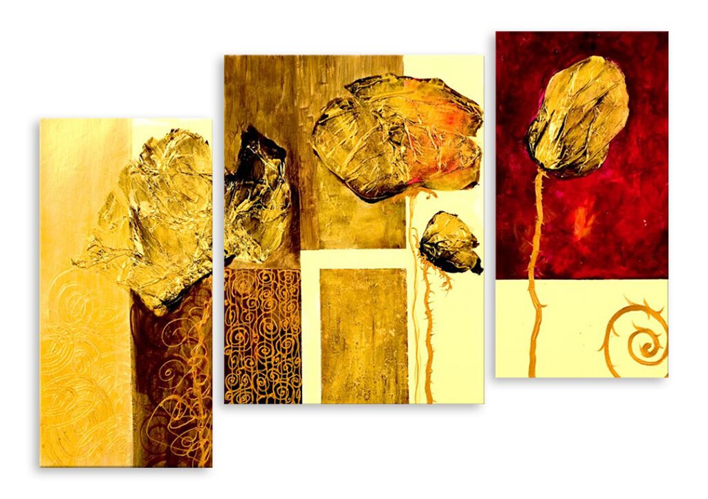 Модульная картина 4841 "Маки в золоте" фото 1