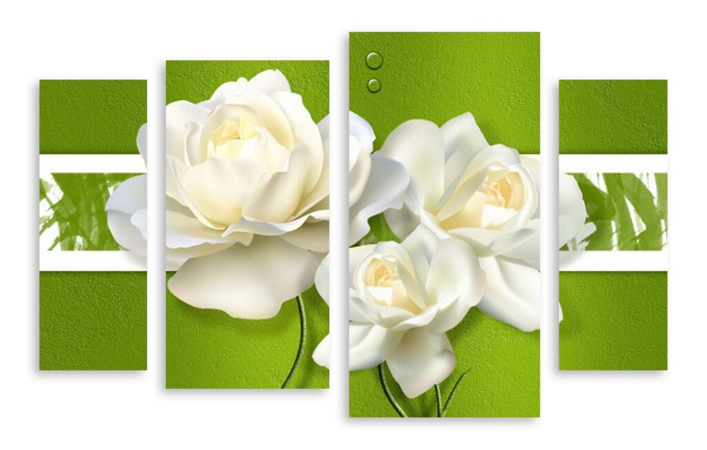 Модульная картина 5150 "Белые розы" фото 1