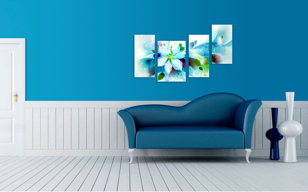 Модульная картина 1137 "Голубые цветы" фото 3