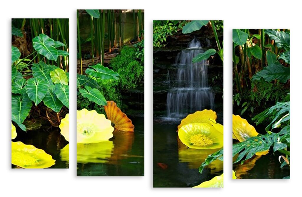 Модульная картина 3549 "Водопад в цветах" фото 1