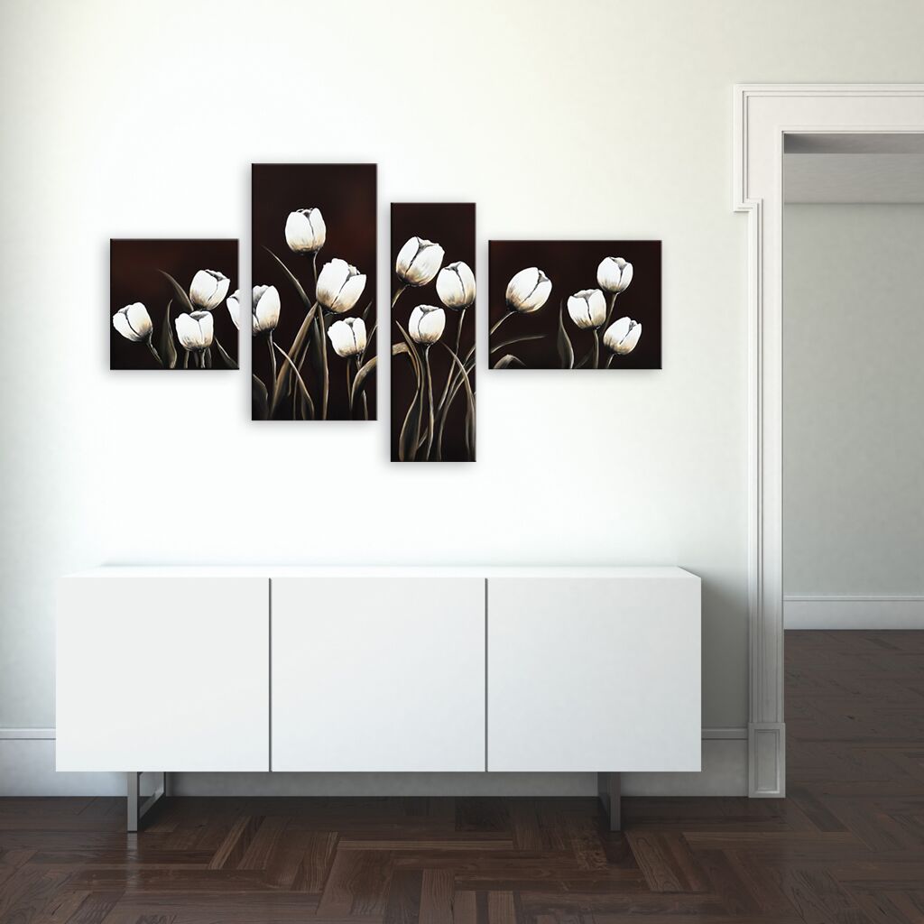 Модульная картина 528 "Белые тюльпаны" фото 3
