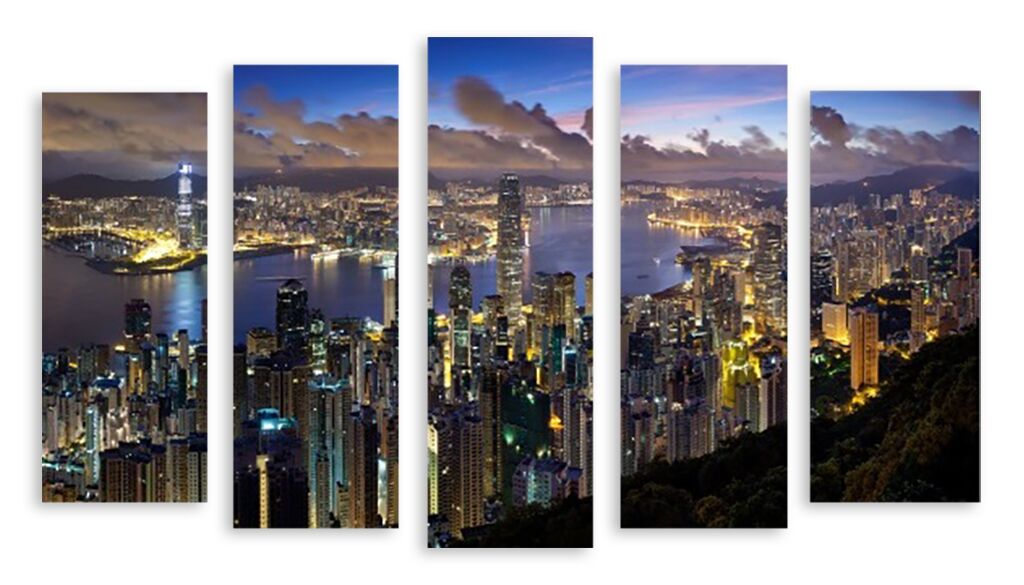 Модульная картина 3370 "Небоскребы Гонконга" фото 1