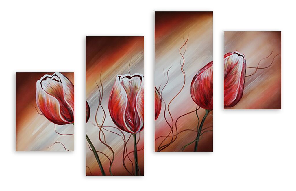 Модульная картина 601 "Красные тюльпаны" фото 1