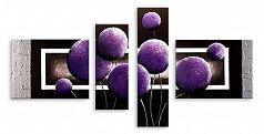 Модульная картина 4131 "Фиолетовые одуванчики"
