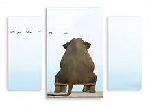 Модульная картина 2976 "Одинокий слон"