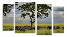 Модульная картина 2876 "Африканские слоны"
