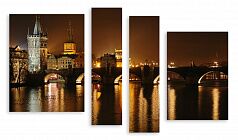 Модульная картина 3416 "Ночная Прага"